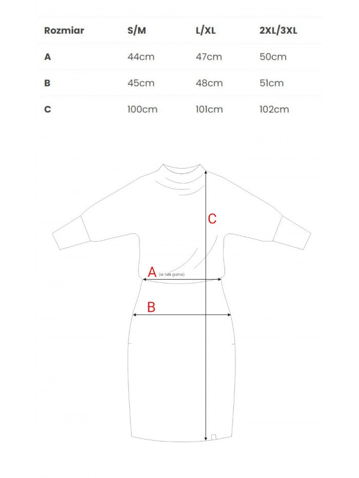 BeWear Stilvolles Minikleid mit Kimonoärmeln - Beige, S/M