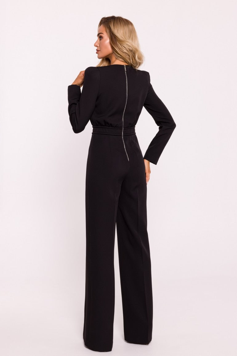 Jumpsuit mit weitem Bein – Schwarz