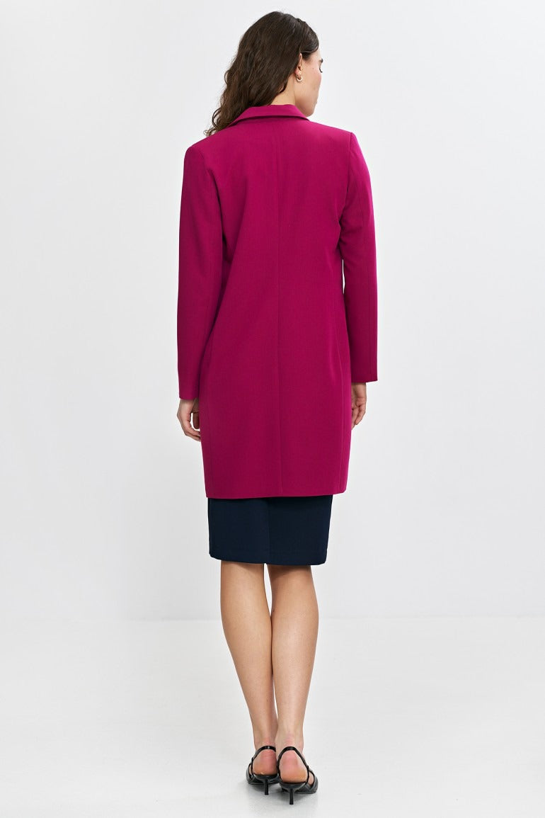 Mantel mit Knopfleiste - fuchsia