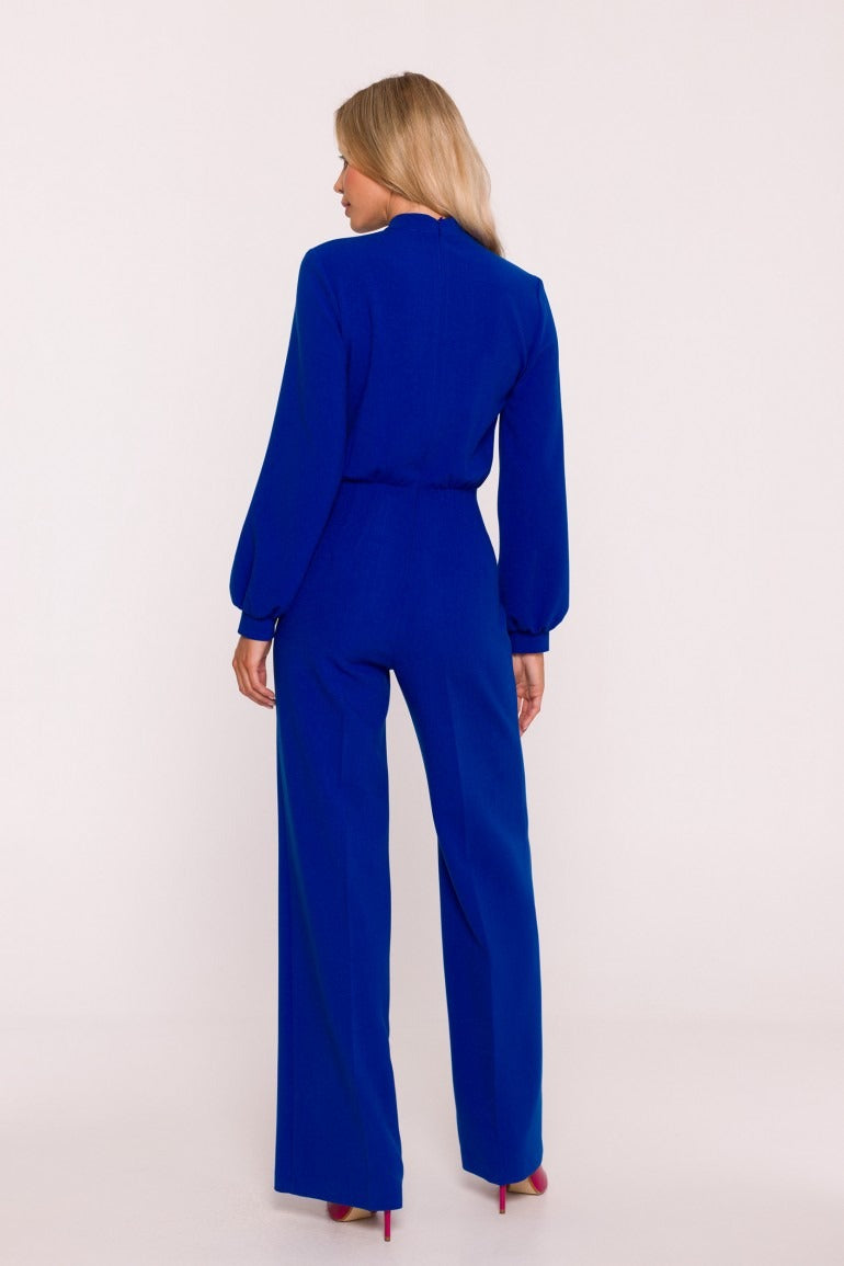 Eleganter Jumpsuit mit Rüschen - Kornblumenblau