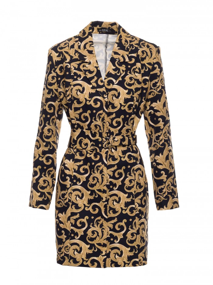 MOE Bedrucktes Blazerkleid - Modell 1, S