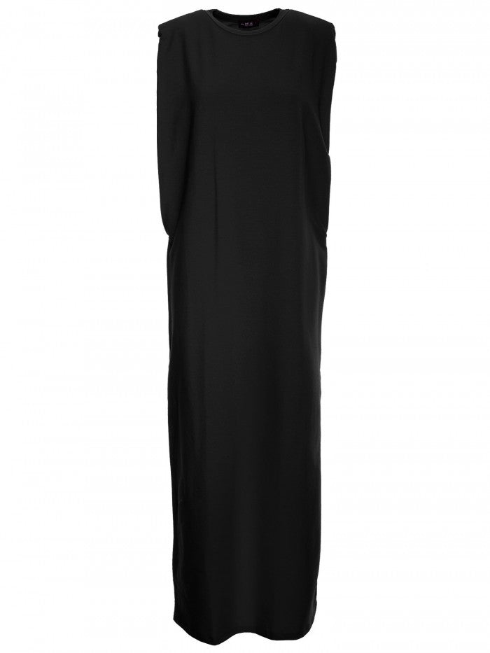 MOE Schulterkissen Maxikleid - Schwarz, S