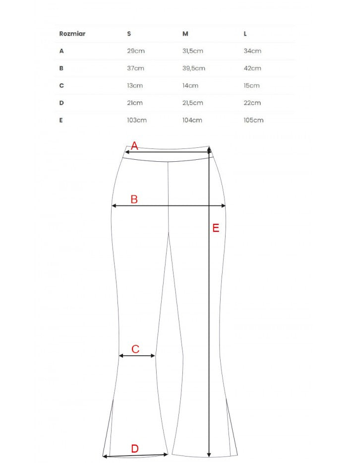 MOE Gerippte Leggings mit Schlitzen - Braun, S