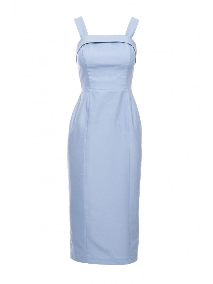 MOE Bleistiftkleid mit abnehmbaren Trägern - Blau, S