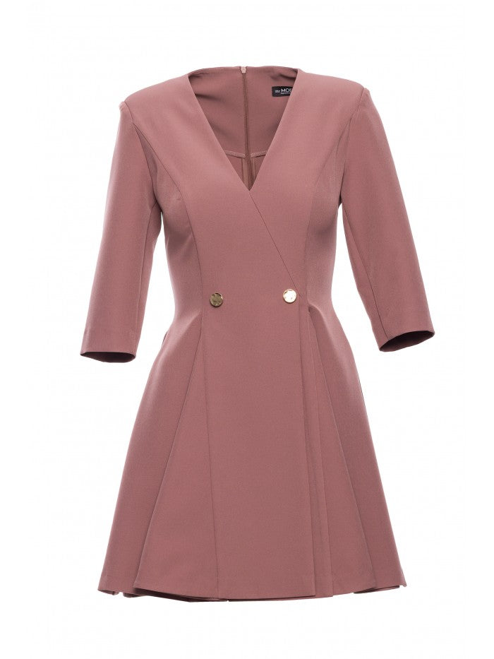 MOE Minikleid mit Keilabsätzen - Mokka, S