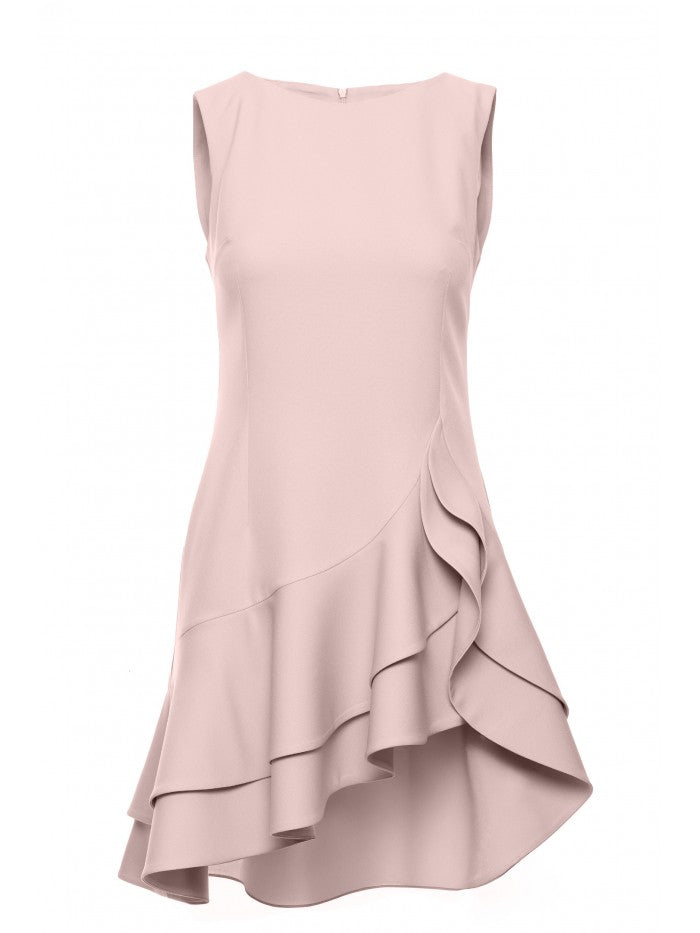 MOE Kleid mit Rüschen - Hellbeige, S